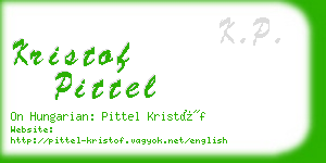 kristof pittel business card